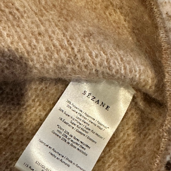 Sezane Pepy Tie Cardigan Vest XS Mottled Beige - Picture 3 of 10